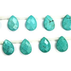 STABILIZED TURQUOISE FACETED PEAR SD 13X18MM